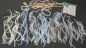 White Moonstone Clear BEAD LOT 3+lb 67 strands Glass Czech BULK Rondelle - Picture 1 of 21