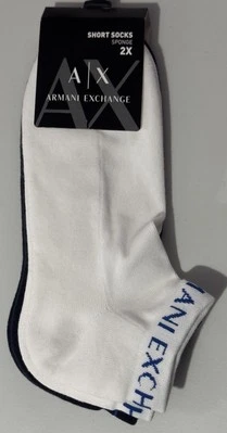 Novo pacote com 2 meias esponjas curtas Armani Exchange - Imagem 1 de 4