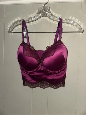 Victoria's Secret Bombshell Plunge Long Line Bustier Bra Magenta 36D NWT - Image 1 of 4