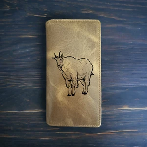 Mountain Goat Rodeo Geldbörse Cowboy Western Büffelleder Premium Wild Geschenk NEU - Bild 1 von 10