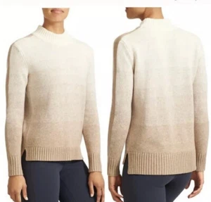 ATHLETA Brown Ombre Knit Sweater Large 100% Merino Extra Fine Wool - Picture 1 of 7