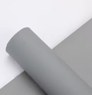 Grey  SELF-ADHESIVE PU LEATHER FABRIC– INSTANT DIY FIX! 🚚 - Image 1 of 4