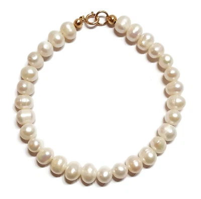 Womens Pearl Bracelet Gold 9ct, Cultured Freshwater Pearl Beads, 9ct Gold Clasp — 第 1/4 张图片