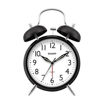 SHARP Twin Bell Alarm Clock - Loud Alarm - Great for Heavy Sleepers - Battery - Image 1 of 4