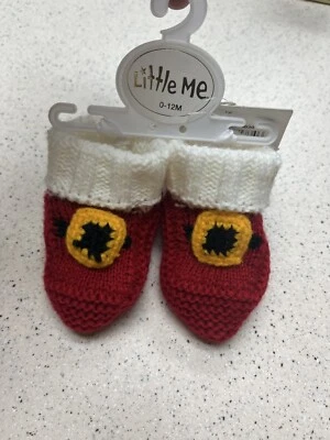 Little Me 0-12M Crochet Christmas Booties W/tags - Image 1 of 3