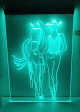 Neon Sign Western Cowgirl Horse Wall Hanging Table Desk Top Decor