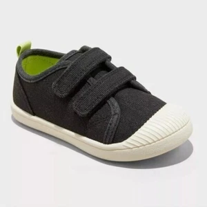 New Toddler Unisex Parker Black Sneakers Hook & Loop Pull On Shoes Cat & Jack - Picture 1 of 6