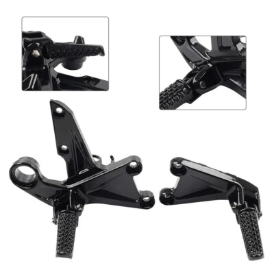 Black Front Rider Foot Pegs Footrests Bracket Set For Honda CBR1000RR 2008-2018 - Image 1 of 4