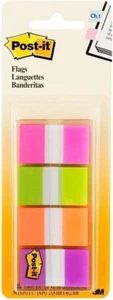 Post it Flags with On The Go Dispenser, Assorted Bright Colors, 1 in Wide, 80/Di - Picture 1 of 1
