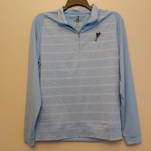 Johnnie O Bert Performance Long Sleeve Mens M Blue Golf Quarter Zip Shirt - Picture 1 of 6