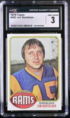 1976 TOPPS #493 JIM BERTELSEN 3 VERY GOOD RAMS 896 - Image 1 of 2