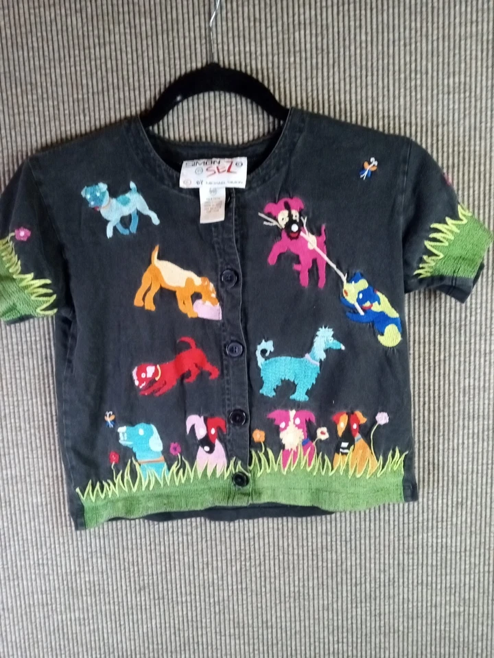 Camisa bordada con botones Simon Sez de Michael Simon para niñas 6/6x.t26d Foto 1 de 4