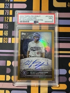 2024 Topps Pro Debut Wyatt Langford Future Cornerstones Gold Auto /50 PSA 9 - Picture 1 of 3