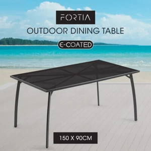 FORTIA 150x90cm Outdoor Dining Table Outside Furniture Rectangular Garden Patio - Picture 1 of 8