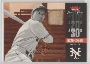 2006 Fleer Greats of the Game Decade Greats Memorabilia Mel Ott #DEC-MO HOF