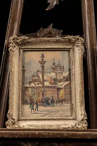 Vintage Aquarellgemälde der europäischen Stadt - Bild 1 von 4
