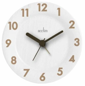 AACTIM ROUND WOODEN EPPING MANTEL CLOCK - WHITE - Picture 1 of 1