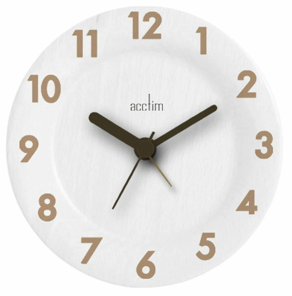 AACTIM ROUND WOODEN EPPING MANTEL CLOCK - WHITE - Image 1 of 1