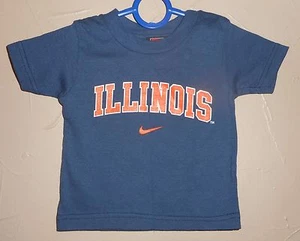 NIKE team  ILLINOIS Short Sleeve cotton NAVY Tee Top Infant sz 12 months  EUC - Picture 1 of 4