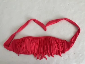 Damsel pink fringe bikini swim top women's sz M - Picture 1 of 9