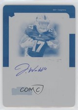 2021 Panini Contenders Printing Plate Cyan 1/1 Jaylen Waddle Rookie Auto RC 4f5