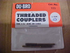 DU-BRO HARDWARE 111 = THREADED COUPLERS FOR 1/16"WIRE OR CABLE  - Picture 1 of 1