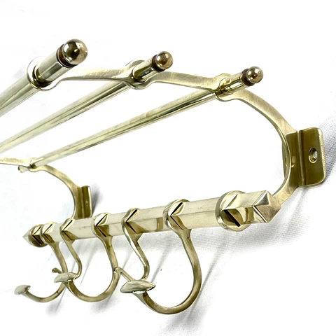 Art Deco Wardrobe Wall Coat Rack Gold Brass 1920er Years Approx. 23 5/8in Cover