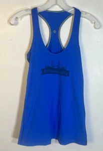 Lululemon Women's Medium Blue #TheSweatlife Graphic Cool Racerback Tank - Picture 1 of 4