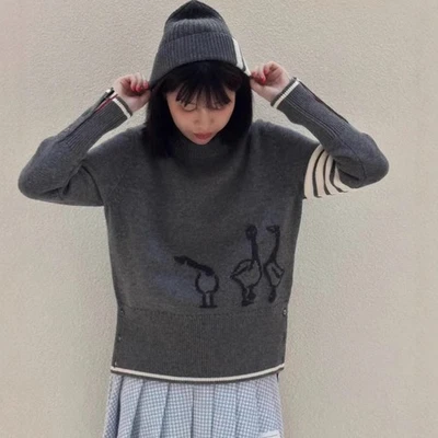 Thom Browne Women's Autumn Winter New Wool Knitted Pullover Goose Sweater - Image 1 of 4