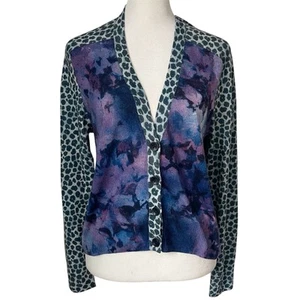 Autumn Cashmere 100% Featherweight Cashmere Cardigan Sweater XS Maximalist - Picture 1 of 8