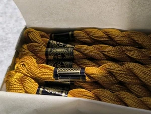Lot of vintage mustard π pearl cotton for embroidery by DMC, 11 pieces - Picture 1 of 11