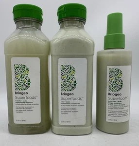 Briogeo Superfoods Kale Matcha Apple Shampoo & Conditioner 12.5 oz Avocado Spray - Picture 1 of 6