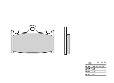 Plaquettes de frein BREMBO route carbone céramique - 07KA1306 - Photo 1/2