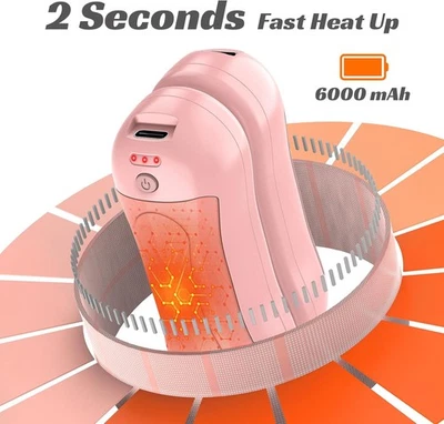 FANDLISS Magnetische Handwärmer 2er Pack,6000 mAh,USB-Aufladung für Outdoor & Weihnachten