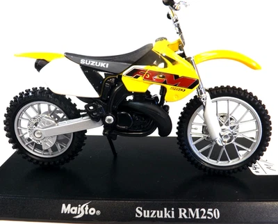 De colección. Suzuki RMZ250 MotorCross Dirt Bike Die-Cast escala 1:18 con soporte Maisto nuevo Foto 1 de 4