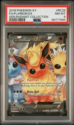 2016 POKEMON XY GENERATIONS RADIANT COLLECTION #RC28 FULL ART/FLAREON EX - Image 1 of 2