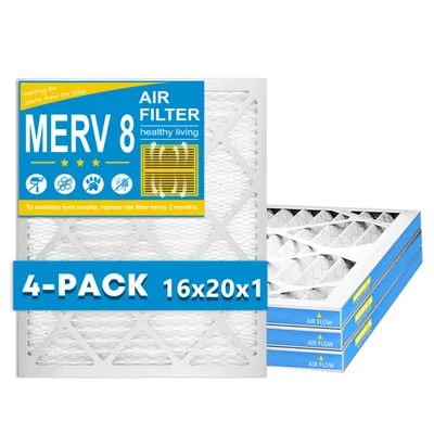 16x20x1 Pleated Air Filters, Replacement for HVAC AC Furnace (MERV 8) - Image 1 of 4