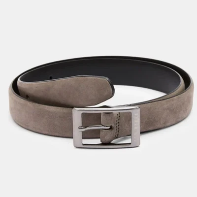 Ted Baker London Belt Suede Nuckbuck Centre Bar Leather Grey 30 152234 New $95 - Image 1 of 4