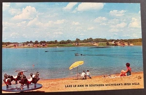 Lake Le Ann Near Jackson MI & Irish Hils Chrome Postcard 1970 era #1 - Picture 1 of 2