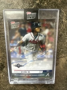 2019 Topps Now Atlanta Braves Postseason Ronald Acuna Jr. On Card Auto 35/99 - Bild 1 von 2