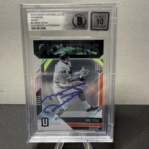Mike Ditka signiert 2018 Panini Unparalleled Pioneers #/100 Beckett Klasse 10 Autogramm - Bild 1 von 2