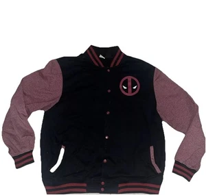 Marvel Comics Herren Deadpool Logo Varsity Jacke Größe 2xl mit Mütze - Bild 1 von 6