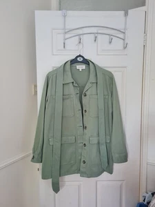 Per Una @M&S Womens Jacket Green Size 20 With Detachable Belt - Picture 1 of 3