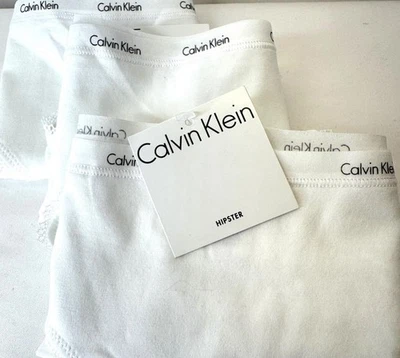 3 pares de calcinhas brancas femininas hipster Calvin Klein pequenas - Imagem 1 de 4