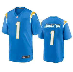 Men's Los Angeles Chargers #1 Quentin Johnston Blue Stitched Game Jersey - Picture 1 of 2