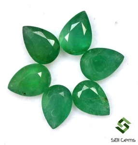 Lote de 7x5 mm con certificación de corte de pera esmeralda natural de 06 piezas de piedras preciosas sueltas de 3,97 quilates - Imagen 1 de 5