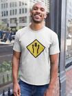 Divided Highway Warning T-shirt Men's -SmartPrintsInk Designs