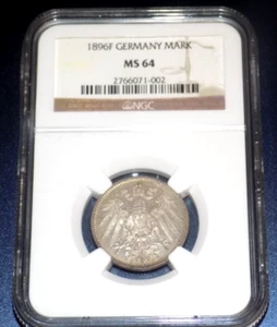 GERMAN EMPIRE 1896F GERMANY MARK NGC MS64 MS 64 Certified Uncirculated Coin - Picture 1 of 4