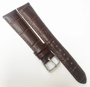 Cuero Genuino Mediano Tono Marrón Totalmente Nuevo 18mm Tono Hebilla Reloj Banda - Imagen 1 de 5