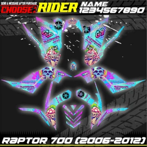 Compatible Yamaha Raptor 700 700R 2006-2012 Kit Graphics Decals Stickers YR7-HON - Picture 1 of 2